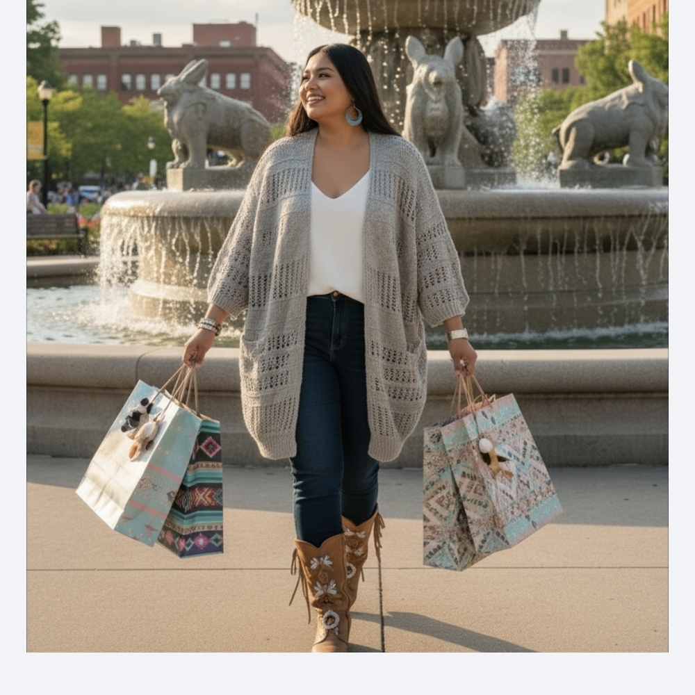 🫶Light Gray Intracate Knit Cardigan Sweater